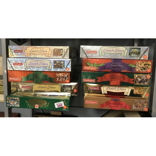 322 - 10 X BOXED WADDINGTON CHRISTMAS THEMED JIGSAW PUZZLES