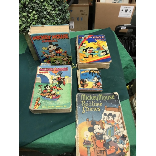 396 - 5 X EARLY MAINLY MICKEY MOUSE ANNUALS FROM THE 1930S