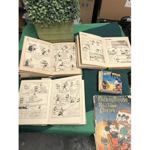 396 - 5 X EARLY MAINLY MICKEY MOUSE ANNUALS FROM THE 1930S