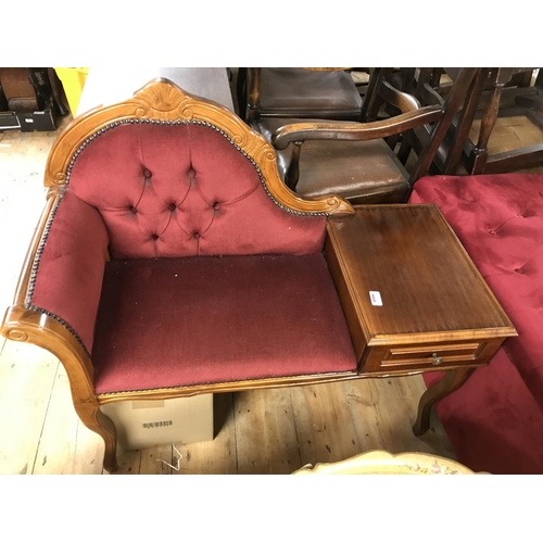 860 - LOVELY UPHOLSTERED VINTAGE TELEPHONE TABLE - COLLECTION ONLY OR ARRANGE OWN COURIER