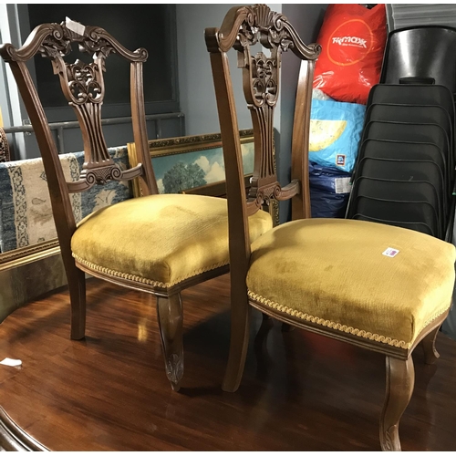 880 - PAIR OF EARLY LOW UPHOLSTERED CHAIRS - COLLECTION ONLY OR ARRANGE OWN COURIER