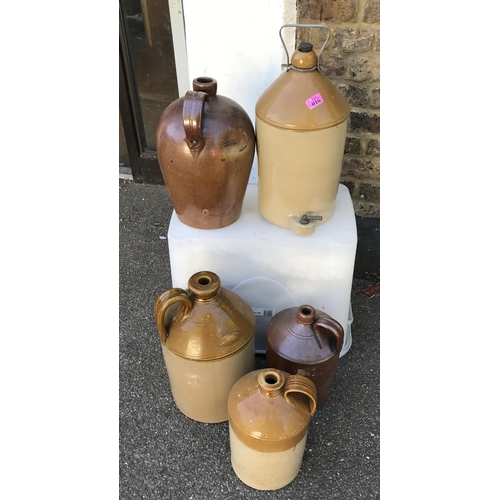 16 - 5 X LOVELY VINTAGE FLAGONS - 1 X FLAGON HAS NO 2 MARKED ON IT. THEY MEASURE AS FOLLOWS - 2 X MEASURE... 