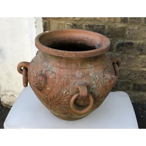 2 - LOVELY PLANT POT WITH LIONS HEAD AND HANDLES - COLLECTION ONLY OR ARRANGE OWN COURIER