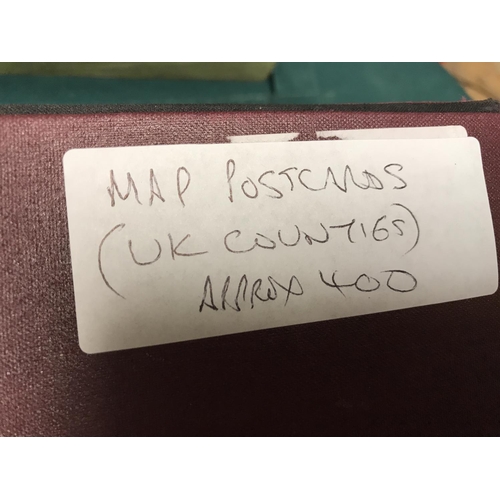 571 - APPROX 400 POSTCARDS OF MAPS OF UK COUNTIES