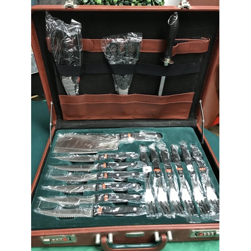 578 - CASED BACHMAYR SOLINGEN CARVING SET