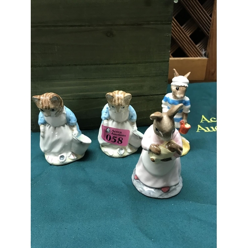 58 - 4 X BEATRIX POTTER FIGURES