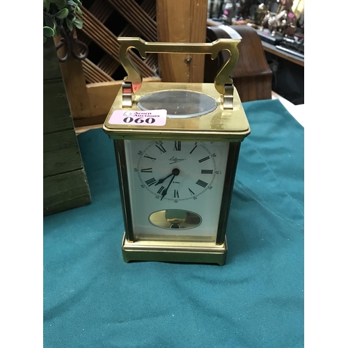 60 - VINTAGE ESTYMA 8 DAY CARRIAGE CLOCK - CLOCKS & WATCHES ARE NOT TESTED