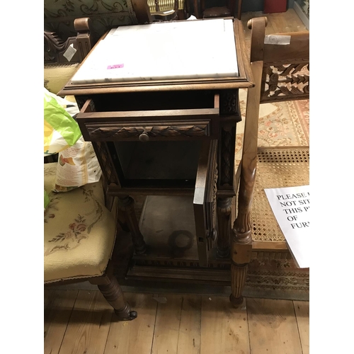 653 - LOVELY EARLY MARBLE TOPPED BEDROOM STAND - COLLECTION ONLY OR ARRANGE OWN COURIER