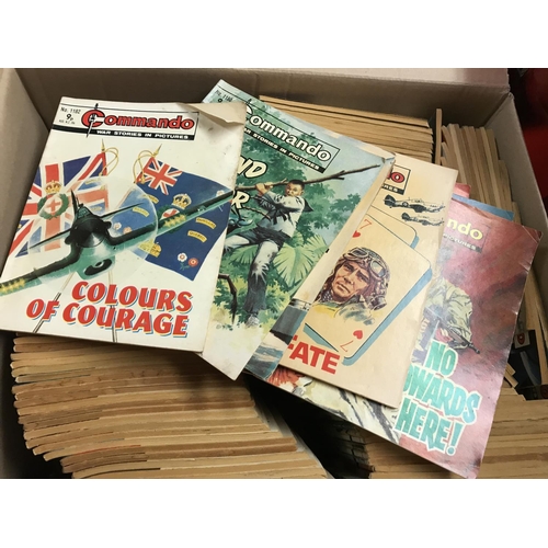 657 - LARGE BOX OF APPROX 130 VINTAGE COMMANDO MAGAZINES