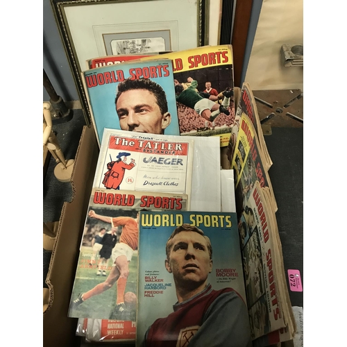 69 - GOOD BOX OF EPHEMERA INC THE TATLER & WORLD SPORTS & HOOEY ETC