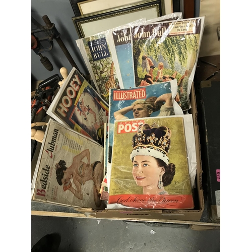 69 - GOOD BOX OF EPHEMERA INC THE TATLER & WORLD SPORTS & HOOEY ETC