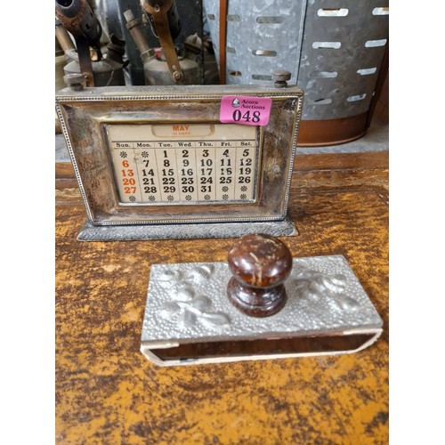 48 - VINTAGE DESK BLOTTER & VINTAGE DESK CALENDAR - NEEDS SOME TLC