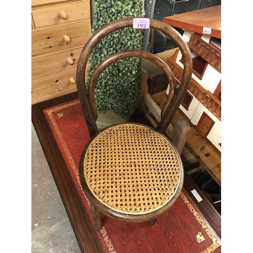 102 - LOVELY EARLY BENTWOOD CHILDS CHAIR WITH BERGERE SEAT - COLLECTION ONLY OR ARRNGE OWN COURIER