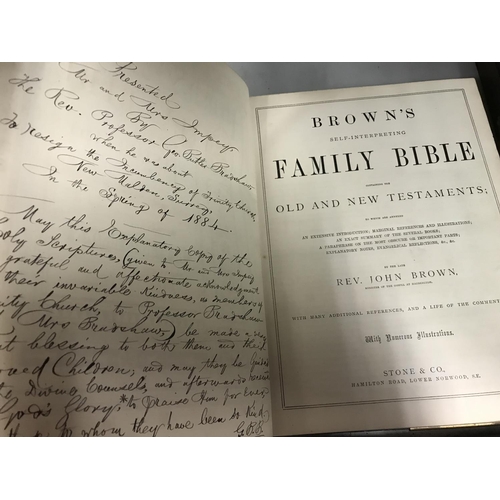 239 - LARGE EARLY FAMILY BIBLE - A/F COVER