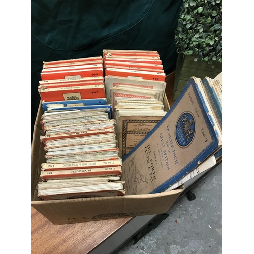 351 - BOX OF 48 X VINTAGE ORDANANCE SURVEY MAPS