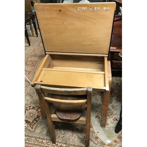 754 - VINTAGE CHILDS SCHOOL DESK & CHAIR - COLLECTION ONLY OR ARRANGE OWN COURIER