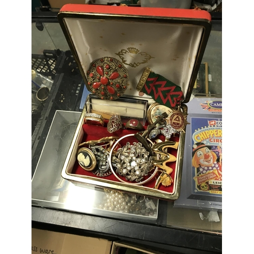 758 - BOX OF COSTUME JEWELLERY