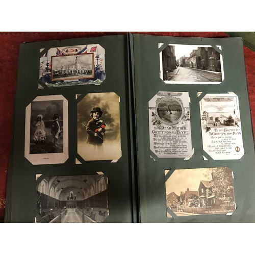 88 - ALBUM OF LOVLEY EARLY POSTCARDS, SOME COMICAL AND INCLUDING WW11 SILKS ETC