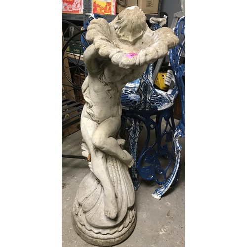 13 - LOVELY UNUSUAL GARDEN STATUE/BIRD BATH - 90CMS H - COLLECTION ONLY OR ARRANGE OWN COURIER