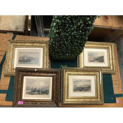 179 - 4 X FRAMED & GLAZED COLOURED LITHOGRAPHS C1840 BY W.H.BARTLETT