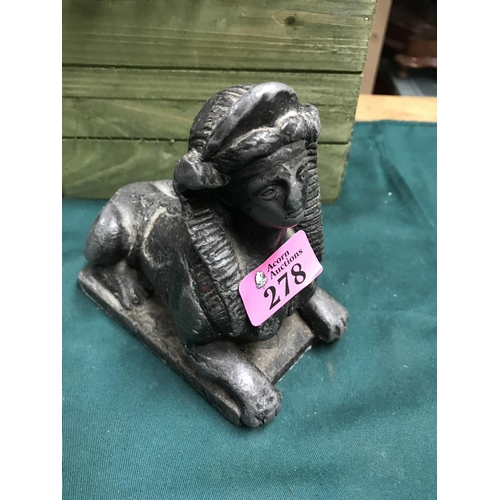 278 - LOVELY HEAVY METAL SPHINX FIGURE - 13CMS L X 13CMS H