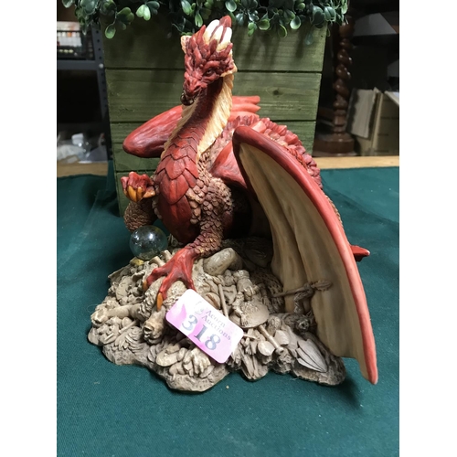 318 - LARGE ENCHANTICA DRAGON FIGURE - 20CMS H