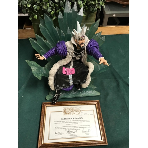 319 - LARGE ENCHANTICA FIGURE ON HIS ICE THRONE WITH CERTIFICATE VRORST NO 3035/15000