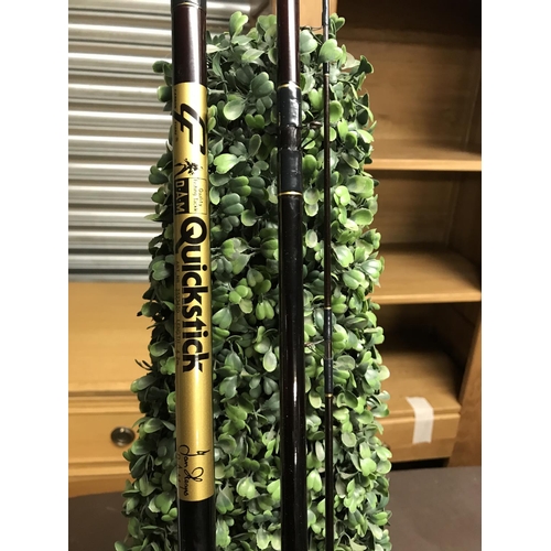 43 - CASED 3 PEICE CARBON FIBRE QUICKSTICK 4.2M FISHING ROD