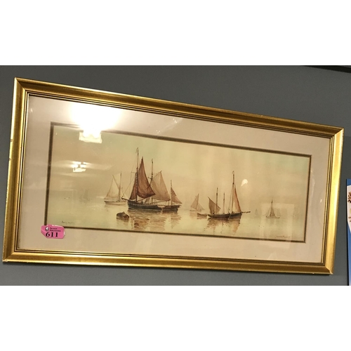 611 - FRAMED & GLAZED SHIP PICTURE BY GARMAN MORRIS