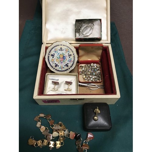 62 - SMALL BOX OF COSTUME JEWELLERY