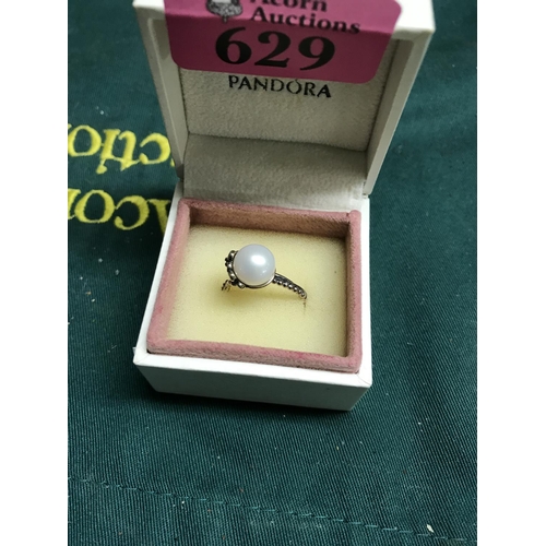 629 - 925 SILVER RING SET PEARL - BOX FOR DISPLAY ONLY