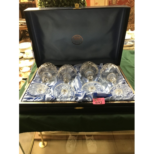 692 - BOXED THOMAS WEBB WINE GLASSES - GREAT CHRISTMAS GIFT