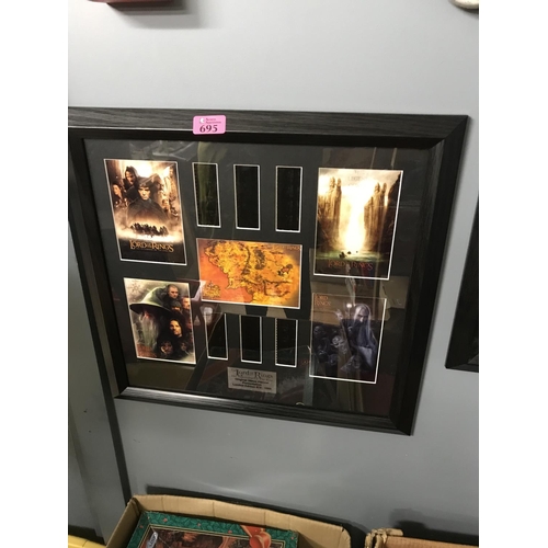 695 - FRAMED & GLAZED LTD ED NO 870/1000 LORD OF THE RINGS FILM CELL - 49CMS X 46CMS