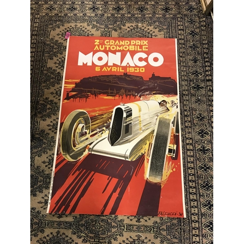 762 - MONACO RACING POSTER 1995 REPRINT - 100CMS X 65CMS