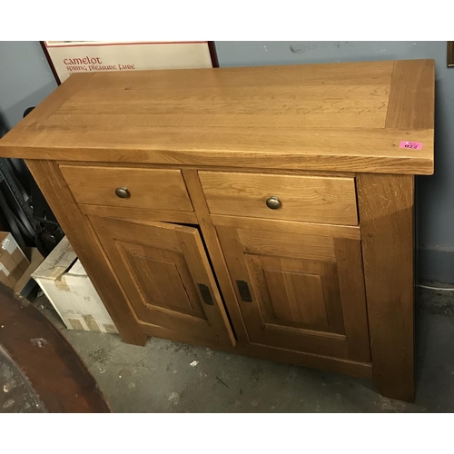 22 - NICE OAK CABINET WITH 2 DOORS AND 2 DRAWERS - 105CMS W X 40CMS D -  COLLECTION ONLY OR ARRANGE OWN C... 