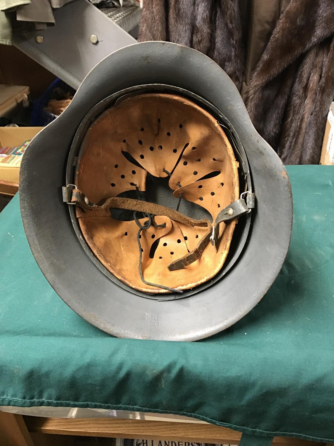 WW11 GERMAN MILITARY HELMET WITH LINER MARKED KI6E5037