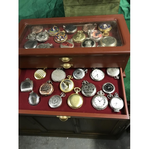 112 - LOVELY DISPLAY CASE WITH 41 X ASSORTED GENTS WRIST WATCHES - WATCHES AND CLOCKS ARE NOT TESTED