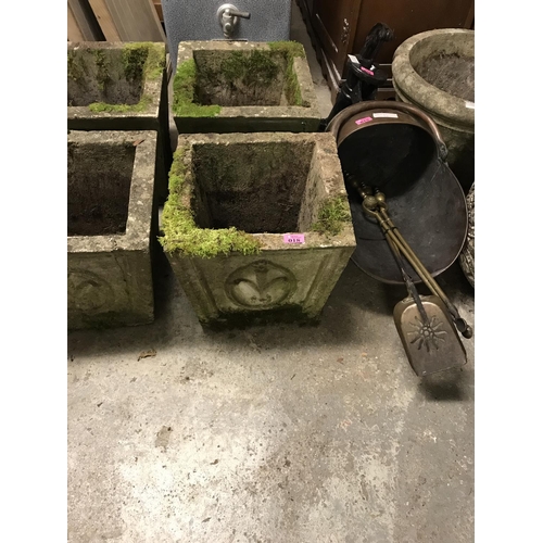 18 - PAIR OF SQUARE GARDEN PLANTERS - 34CMS H X 36CMS SQUARE - COLLECTION ONLY OR ARRANGE OWN COURIER