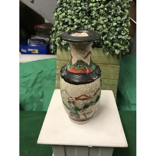 239 - SMALL UNUSUAL ORIENTAL VASE - 20CMS H