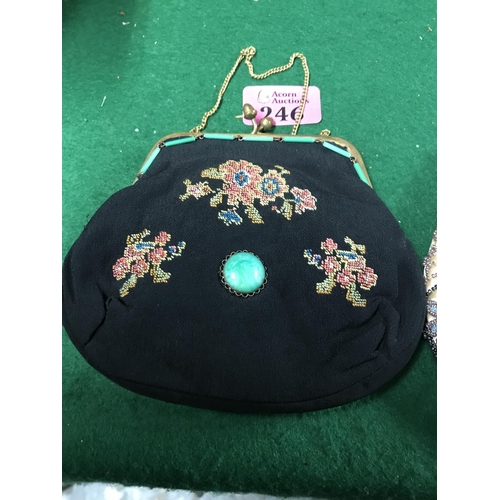 246 - 2 X VINTAGE ORNATE LADIES EVENING BAGS