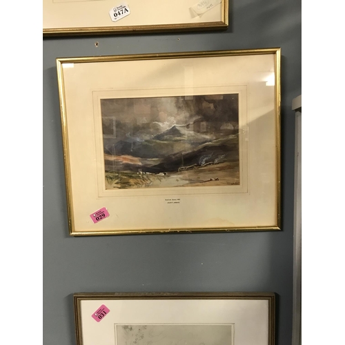 29 - FRAMED & GLAZED WATERCOLOUR BY JULES F JAQUES OF A SCOTTISH SCENE - DATED 1882 - 45CMS X 38CMS