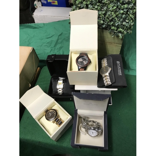 298 - 5 X BOXED GENTS WRIST WATCHES - CLOCKS AND WATCHES ARE NOT TESTED