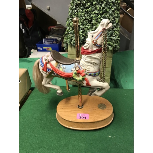 304 - LTD EDITION TOBIN PRALEY THE AMERICAN CAROSEL MUSICAL HORSE - OVERAL 30CMS