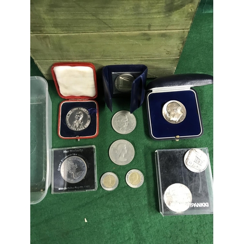 45 - 10 X VARIOUS COINS - MAINLY COMMEMORATIVE