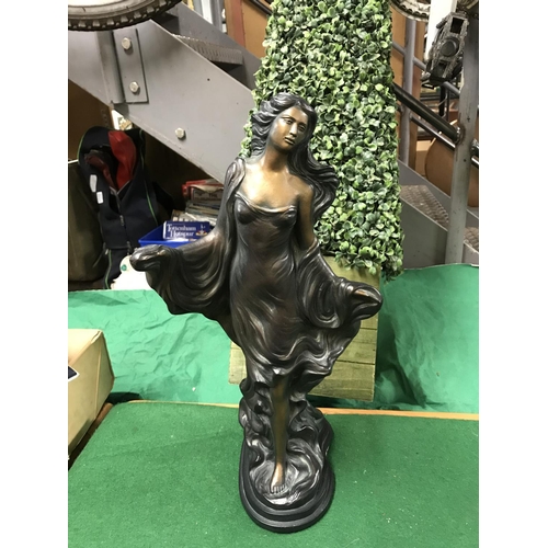 323 - VINTAGE RESIN RISQUE LADY FIGURE BY AUSTIN - 40CMS L