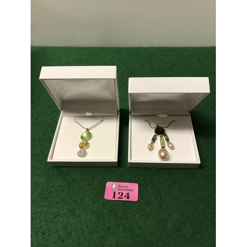 124 - 2 X BOXED PRETTY STERLING SILVER 