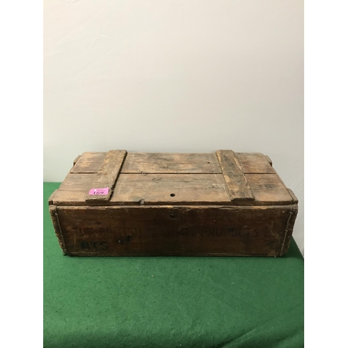 169 - EARLY WOODEN ADVERTISING CRATE 