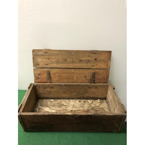 169 - EARLY WOODEN ADVERTISING CRATE 