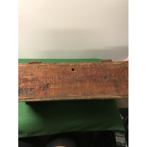 169 - EARLY WOODEN ADVERTISING CRATE 