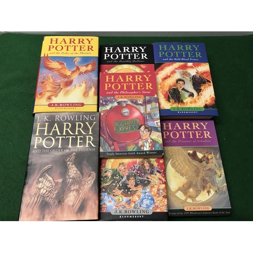 6 X HARDBACK HARRY POTTER BOOKS & 1 X PAPERBACK